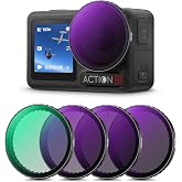 K&amp;F CONCEPT Snap On PL ND Filter Compatible with DJI Osmo Action 4/5 Pro | 4 Pack Push-in Fit CPL ND8 ND16 ND32 Polarizing Neutral Density Filter, HD Optical Glass Multi-Coated, Easy to Install, FD131