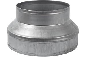 ECOPRO VENT 8" to 6" Inch Galvanized Steel Round Duct Reducer - Pipe Fitting Increaser Reducer - Drain, Waste and Vent Conduit Transition Adapter - Metal Tube Reducing Coupling