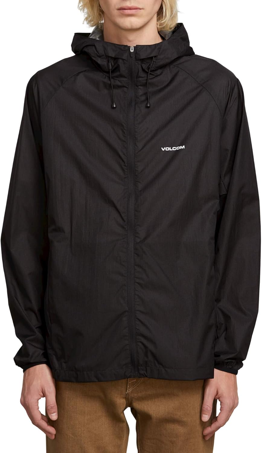 Volcom mens Volcom Men's Stone Lightweight Hooded Windbreaker Jacket: Clothing