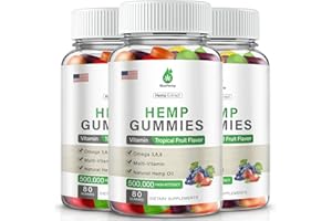 MaxHemp Hemp Gummies 3 Packs - 100% Natural Organic Hemp Gummy Extra Strength High Potency with Pure Hemp Oil Extract Vegan Edible Bear Candy Made in US