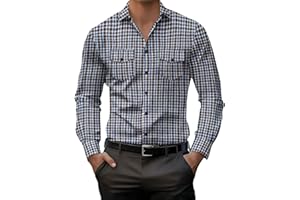 Oxford Shirts for Men Formal Long Sleeve Dress Shirt with Pocket Soft Business Casual Tops Trendy Button Down Shirt