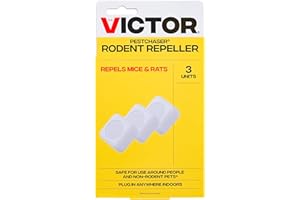 Victor PestChaser Indoor Ultrasonic Rodent Repellent with Nightlight - 3 Pack Rodent Repeller Mouse Deterrent Plug In Devices - Repels Mice Indoors - M753K