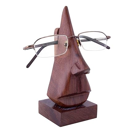 Pindia Hand Crafted Wood Spectacle Holder (6 inch, Brown)