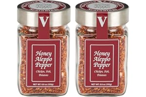 VICTORIA TAYLOR'S Honey Aleppo Pepper- 6.8 oz. Jar (Pack of 2) -A Sweet and Savory Unique Seasoning Blend with a touch of heat. There is NOTHING like it on the market.