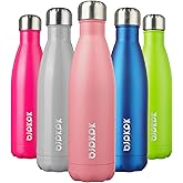 BJPKPK 17oz Insulated Stainless Steel Water Bottles,Sports Water Bottles Keep Cold for 24 Hours and Hot for 12 Hours,BPA Free for Travel,Light Pink