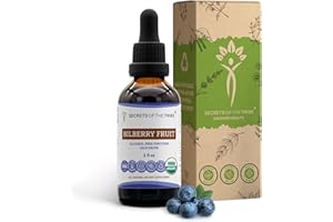 Secrets of the Tribe Bilberry Fruit USDA Organic | Alcohol-Free Extract, High-Potency Herbal Drops, Vision | Made from 100% Certified Organic Bilberry (Vaccinium Myrtillus) Dried Fruit 2 oz