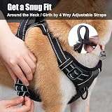 PoyPet No Pull Dog Harness Reflective Vest with 2 Leash Attachments (S) Black view 6