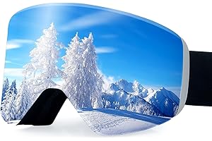 Dizokizo Ski Goggles Anti Fog UV Protection Dual Detachable Lens Frameless Snowboard Goggles for Men Women Youth