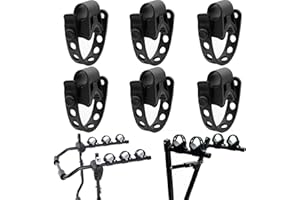 ASENDIWAY 6Pcs/Set Bike Rack Straps Replacement Bicycle Hitch Strap Cradle Bike Carrier Mount Rubber Strap Black Spare Hooks Car Racks Accessories Truck Hitch Fit 1" Diameter Tubes