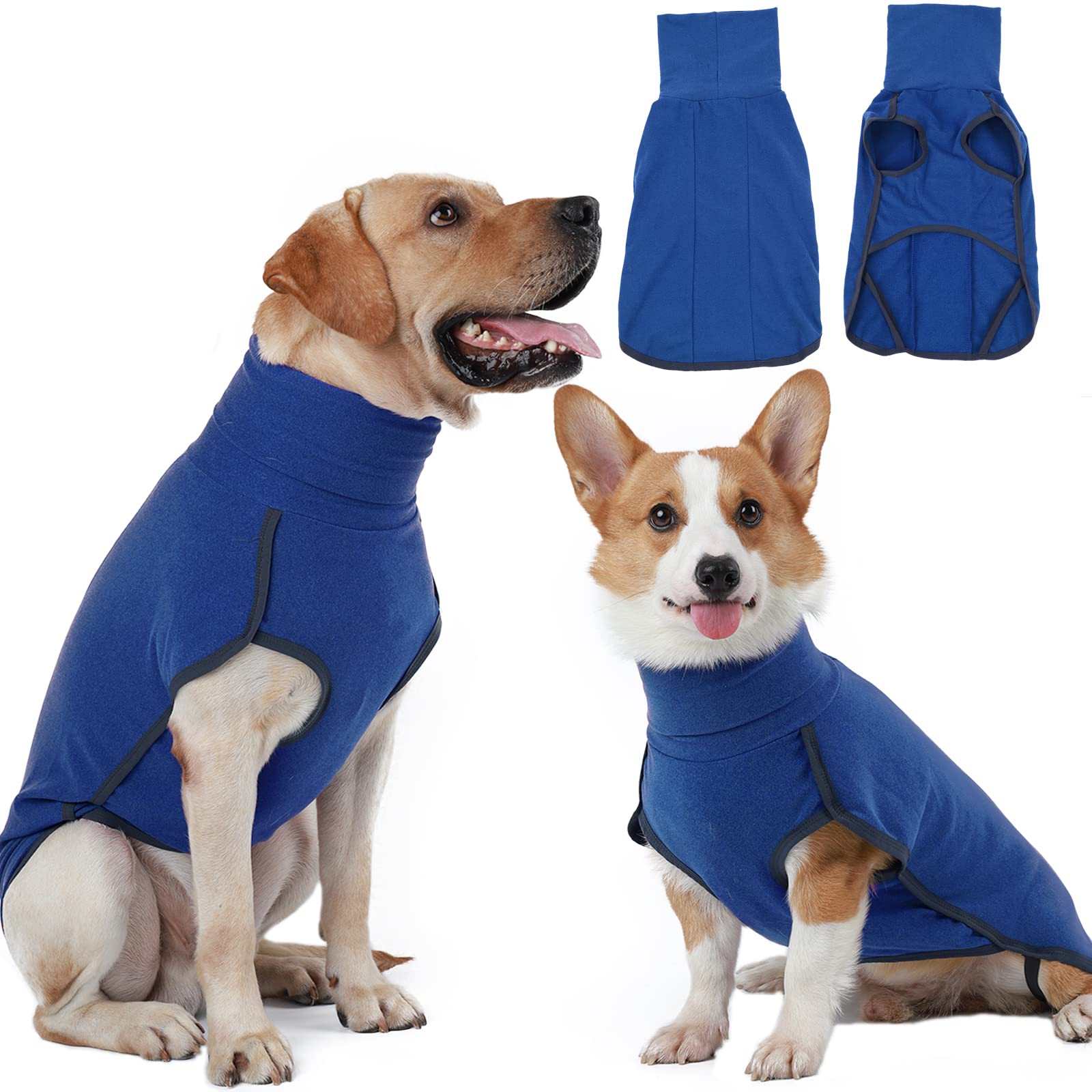 Hjyokuso Dog Jumper Fleece Vest Sweater, Warm & Lightweight Pullover Pajama Coat, Autumn Winter Cold Weather Puppy Clothes Jacket for Small Medium Large Dogs (Blue M) — image 1