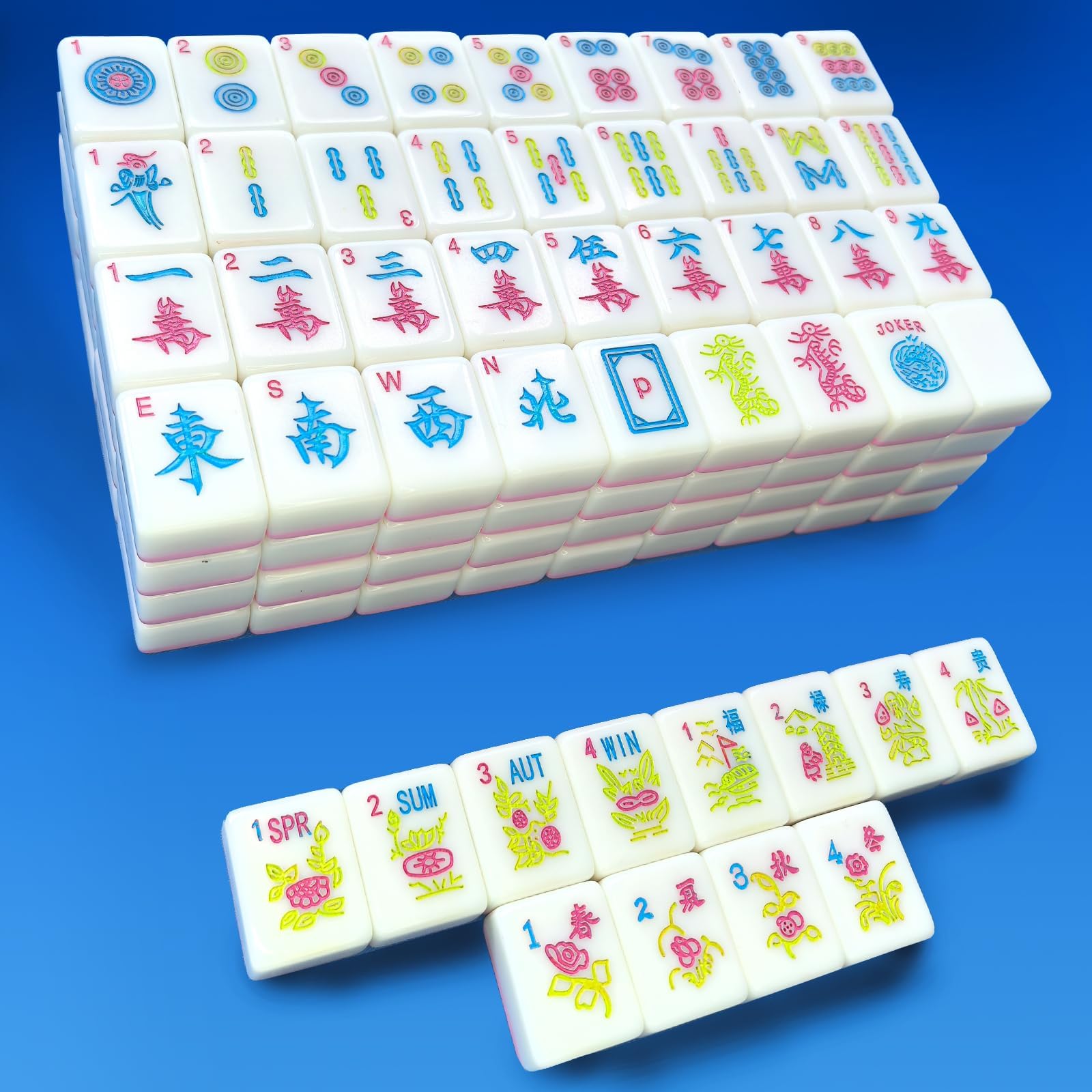 Photo 1 of XuMoZC American 1.2-inch Mahjong Set 166 Tiles American Mahjong Game Pink Mah-Jongg Tiles