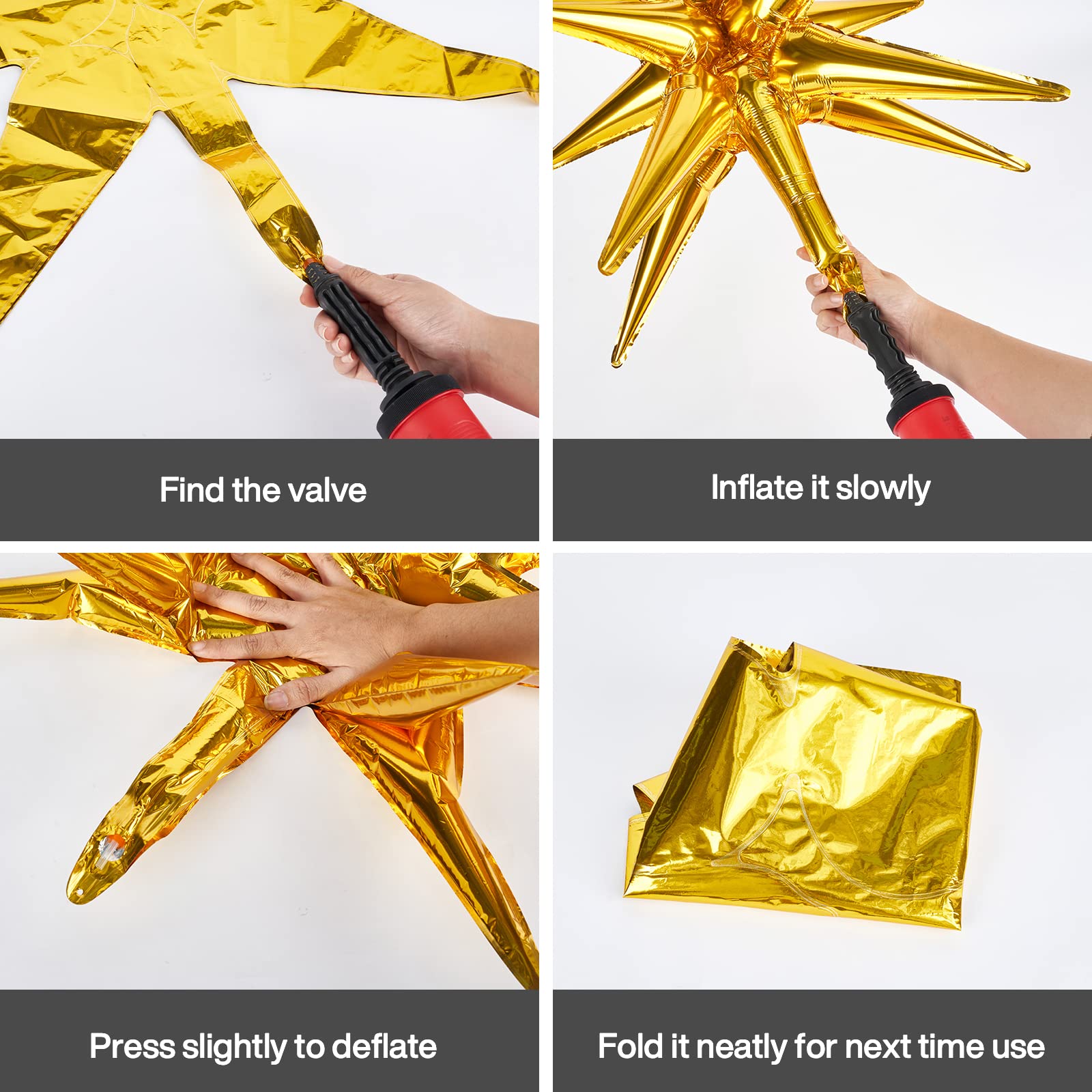 Mua PartyWoo Star Balloons 6 pcs, One-Piece 14-pointed Star Explosion ...