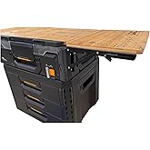 Quick Detaching/Folding Bamboo Table, Compatible with StackTech Toolbox