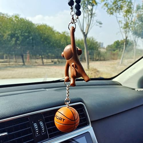 Car Rear View Mirror Accessories Wearing Sunglasses Monkey Car