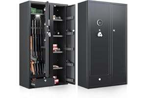 KAER [2024 NEW] 15-20 Gun Safe,Gun Safes for Rifles and Pistols,Rifle Safe,Gun Cabinet,Gun Safes for Home,Gun Safe for Rifles with Digital Keypad,Drawer,Removable Shelf (Unassembled)