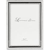 Lawrence Frames 510757 Metal Picture Frame Silver-Plate with Delicate Beading, 5 by 7-Inch