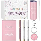 Geiserailie 7 Pcs Workiversary Gifts for Women Employee Appreciation Gift Thank You Gifts Workiversary Box Include 20oz Tumbler Notebook 3 Pens and Keychain for Office Coworker Employee(Pink)