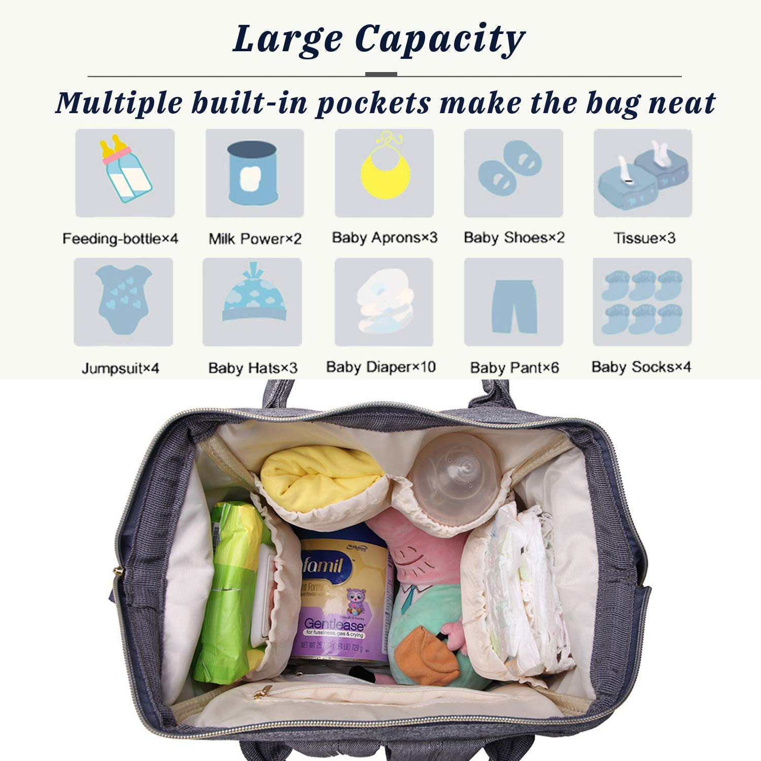 large baby changing backpack