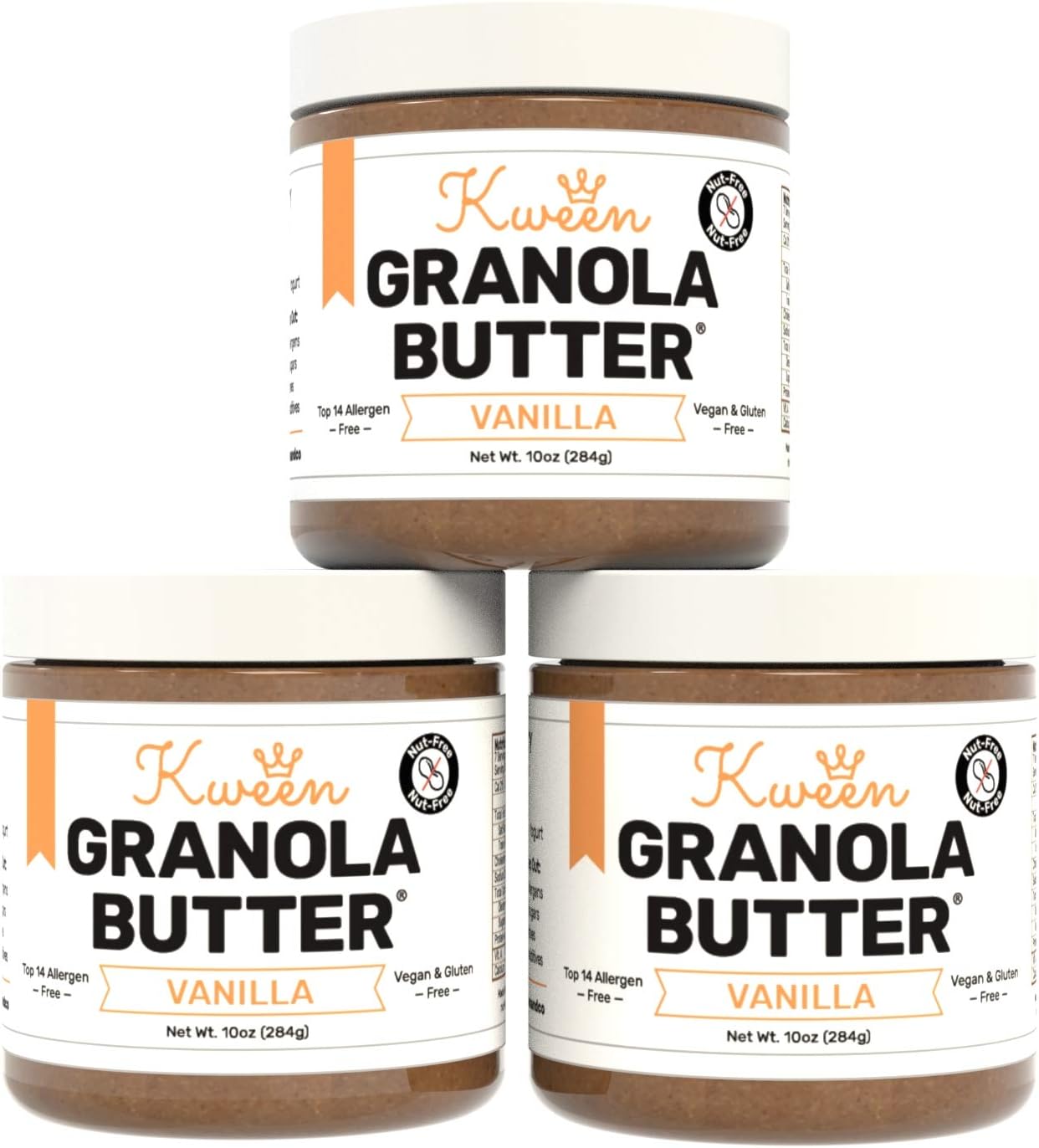 Kween Vanilla Granola Butter Pack (3 Pack) Top 8 Allergen Free and School-Safe Peanut Butter Alternative