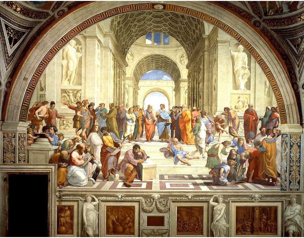 Puzzle Wooden Jigsaw The School of Athens Mural Educational Toy 500/1000/2000/3000/5000/6000 Pieces Decorative Gifts 0318 (Size : 1000 Pieces)
