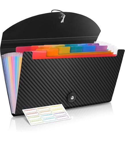 Organiseur Accordéon A6 13 Compartiments | Fermeture 3 Côtés | Pour Reçus, Factures, Documents - 10