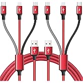 Multi Charging Cable, 10Ft 2Pack Multi Fast Charger Cable Braided Universal 3 in 1 Multi Charging Cord Long USB Cable Adapter IP/Type C/Micro USB Port for Cell Phones/iPhone/Tablets/Samsung/More