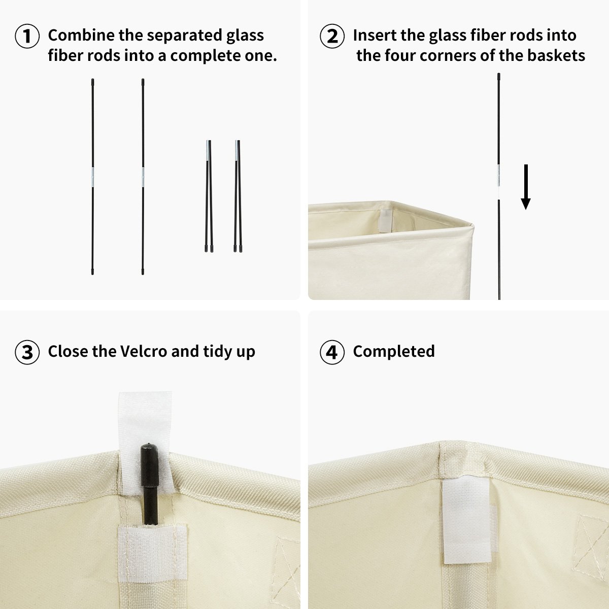 Chrislley Large Laundry Basket with Handles Collapsible Laundry Hamper Foldable Rectangular Laundry Bin 600D Oxford Fabric Waterproof Laundry Bag 73.6L (Beige)