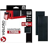 VELCRO Brand Heavy Duty Strips with Adhesive | 15 Sets Industrial Strength Mounting Tape | 4x2 Inch Wide Fasteners | Holds 10