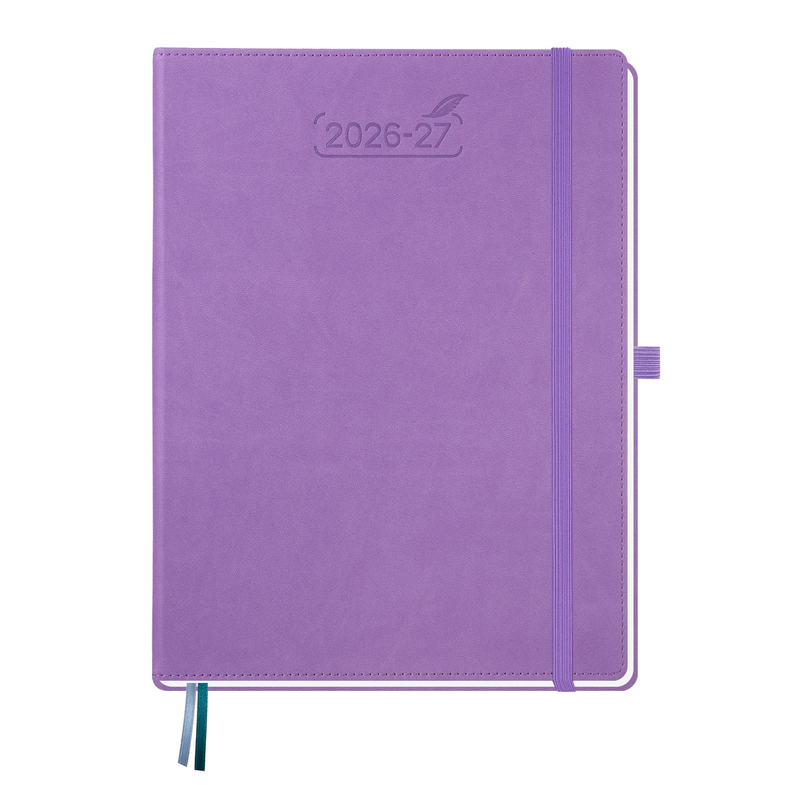 BEZEND Weekly Planner 2026-2027 (8.5" x 11") with Hourly Timeslots (Jul 26-Dec 27) 18 Months Academic Calendar & Monthly Tabs, Ideal for Students, Work & Home, PU Leather Hardcover -Lavender Image