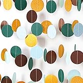 Sage-Green Gold Brown Party Decorations - 52FT Paper Streamers Gender Neutral Baby Shower Bridal Shower Garland Boho Birthday Rustic Decoration Woodland Theme Decor HongTongTong