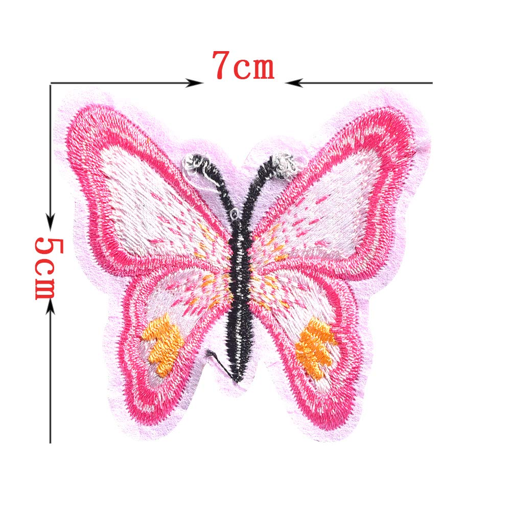 Isense Iron/Sew on Embroidered Butterfly Patches Assorted Bees Cicadas Patches for Jeans Jackets Shirts Backpack Shoes Perfect DIY Decoration Accessory