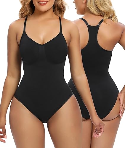 SHAPERX Bodysuit for Women Tummy Control Shapewear Racerback