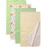 Waoot Kdet Cotton Flannel Receiving Blankets 4 Pcs, Baby Swaddle Blankets, Infant Flannel Blanket 30 X 40 Inch for Boy Girl (Style2)