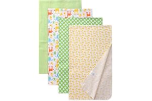 Waoot Kdet Cotton Flannel Receiving Blankets 4 Pcs, Baby Swaddle Blankets, Infant Flannel Blanket 30 X 40 Inch for Boy Girl (Style2)