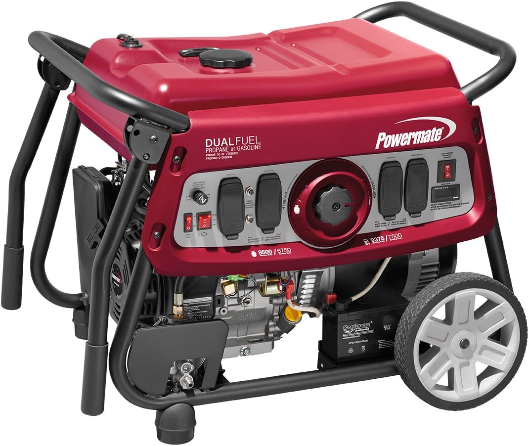Powermate 6958 Portable Generator 7500 Watt Electric Start Dual Fuel