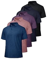 BOOJO 5 Pack Polo Shirts for Men - Quick Dry