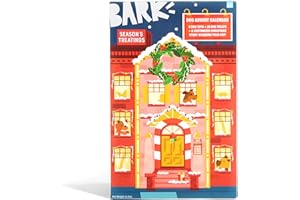 Barkbox Dog Advent Calendar – Holiday Gift Box with 8 Festive Plush Dog Toys & 16 Bakery-Style Treats – Squeaky, Fluffy & Crunchy Surprises for Small to Large Dogs