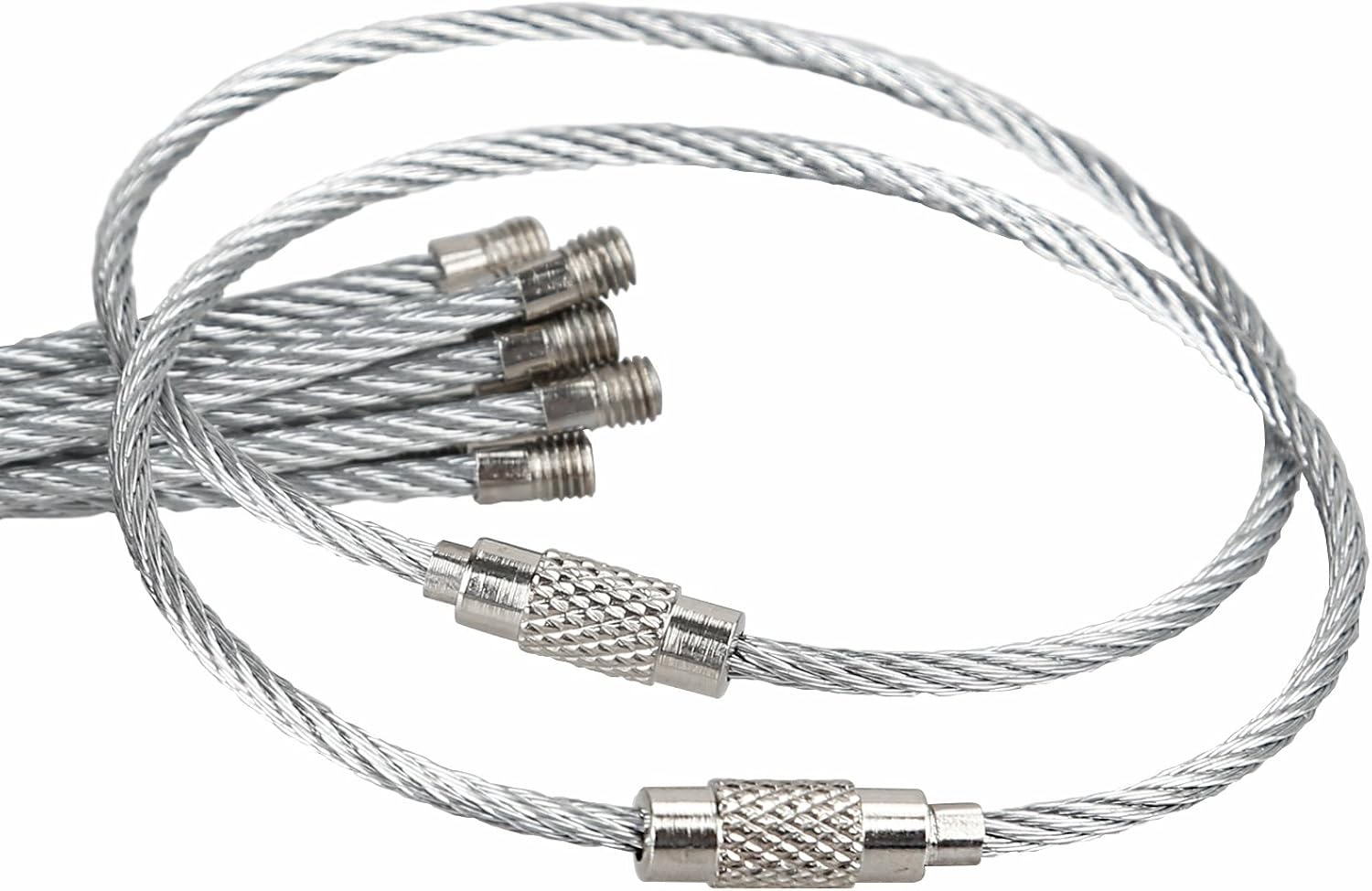 Pawfly Wire Keychain Cable 6 inch Stainless Steel Key Ring Loop for Outdoor Hiking: Clothing
