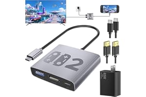 4-in-1 Switch 2/1/OLED Dock Set, Bemkiru Aluminum Alloy Portable Travel Dock Adapter for Nintendo Switch 2 with HDMI 4K@60Hz, USB 3.2 & PD 100W Port, 65W Power AC Charger & HDMI & 5FT USB-C Cable