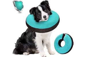 Bilibara Dog Cone Alternative After Surgery, Inflatable Recovery Collar for Dogs & Cats, Adjustable Dog E Collars, Cone for Dogs After Surgery to Stop Licking, Soft Dog Cones for Large Dogs, Teal