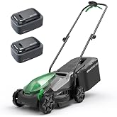Kraftsense 14" Cordless Lawn Mower, 20V Lightweight Push Mower with 2&times;5.0Ah Battery, Ultra-Quiet Motor for Small Yards, Lawn Care, Backyard Maintenance