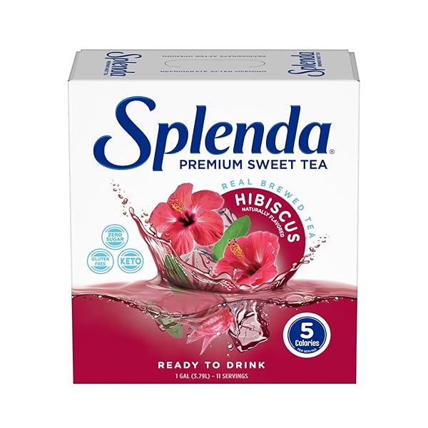 SPLENDA PREMIUM SWEET TEA ON TAP, 1 GALLON BAG IN BOX READY TO DRINK LIQUID, HIBISCUS TEA, 128 FL OZ