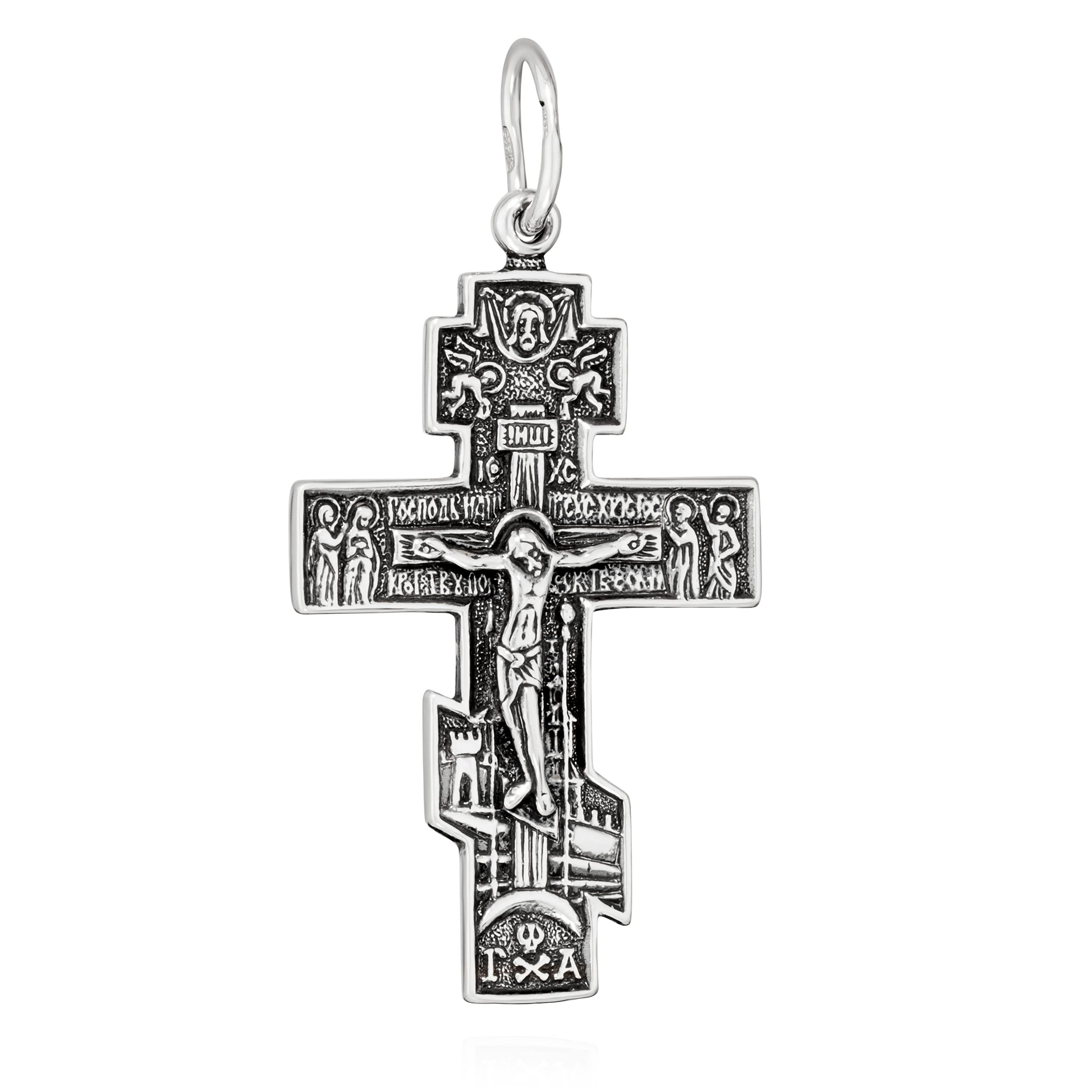 NKlaus Pendant Jesus Cross 925 Silver Orthodox Pendant Faith Symbol K52