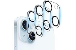 Dengduoduo 3 Pack Tempered Glass Camera Lens Protector for iPhone 15 6.1" & for iPhone 15 Plus 6.7", Ultra HD, 9H Hardness, Anti-Scratch, Case Friendly, Easy to Install [No Affect on Night Shots]
