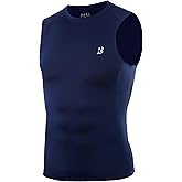 RIKUAOU Men's Compression Shirts, Sleeveless Athletic Tank Tops for Men, Gym Workout Undershirt Running Basketball Base Layer