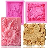 Silicone Soap Molds, AIDOIT 2 Pack Butterfly Flower