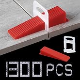 Tile Leveling System 1000-Piece Tile Leveling Spacer Clips and 300-Piece Reusable Wedges Tile Leveler Tool Set for Ceramic Tile and Stone Installation (1/16 Inch)