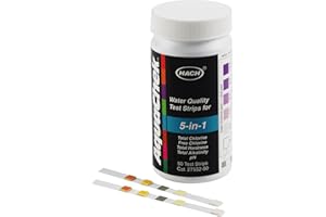 Hach 5 in 1 Water Quality Test Strips, Multi-Parameter Test Strips, Water Testing, Comprehensive Water Quality Analysis, Easy-to-Use Water Test Strips, 2755250