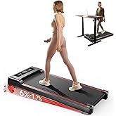RHYTHM FUN Incline Foldable Treadmill, Walking Pad Treadmill with Incline, 300 lbs Portable Treadmills with Handles for Home 