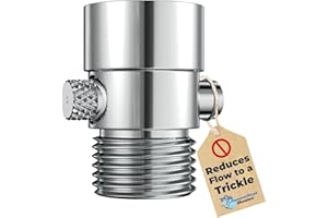 HammerHead Showers® Solid Metal Shower Head Shut Off Valve - Chrome - Brass Shower Head Valve Reduces Flow To A Trickle - Universal Shower Shut Off Valve - Plumbing Code Compliant